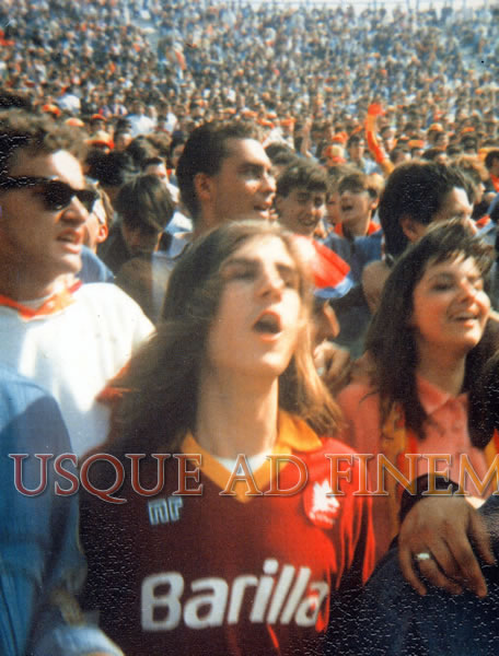 27° 7 maggio 89 Roma-Ascoli 1-1 - in curva a cantare